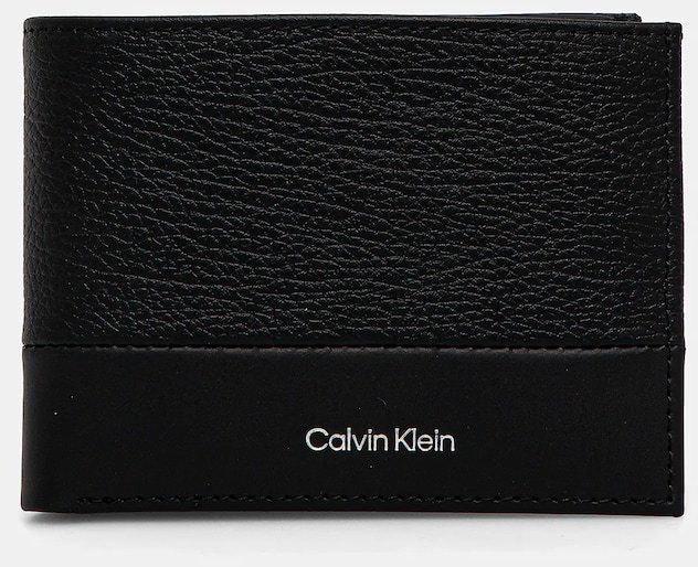 Kožená peňaženka Calvin Klein pánska, čierna farba, K50K512858