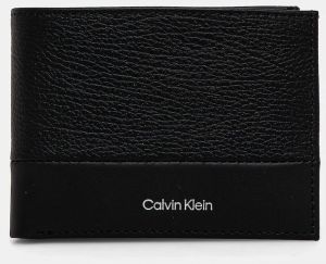 Kožená peňaženka Calvin Klein pánska, čierna farba, K50K512858