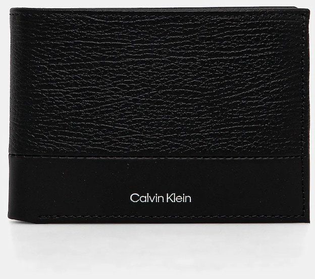Kožená peňaženka Calvin Klein pánska, čierna farba, K50K512847