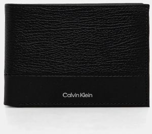 Kožená peňaženka Calvin Klein pánska, čierna farba, K50K512847