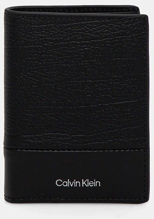 Kožená peňaženka Calvin Klein pánska, čierna farba, K50K512864