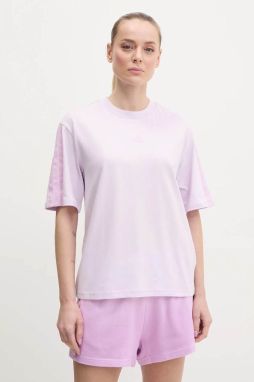 Bavlnené tričko adidas Essentials dámske, fialová farba, JE1220