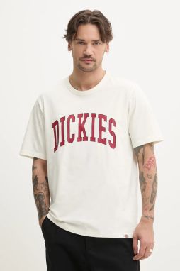 Bavlnené tričko Dickies pánske, béžová farba, s potlačou, DK0A4X9FC481