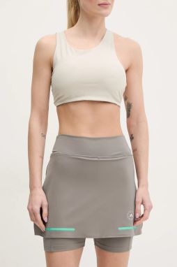 Športová sukňa adidas by Stella McCartney šedá farba, mini, rovný strih, JG1005
