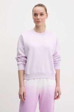 Mikina adidas Essentials dámska, fialová farba, s nášivkou, JI6068