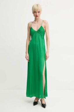 Šaty ZADIG&VOLTAIRE zelená farba, maxi, áčkový strih, WWDR01076