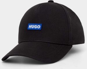 Bavlnená šiltovka Hugo Blue čierna farba, s nášivkou, 50522014