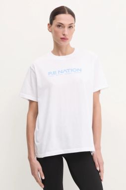 Bavlnené tričko P.E Nation Aero SS Tee dámske, biela farba, 243T329