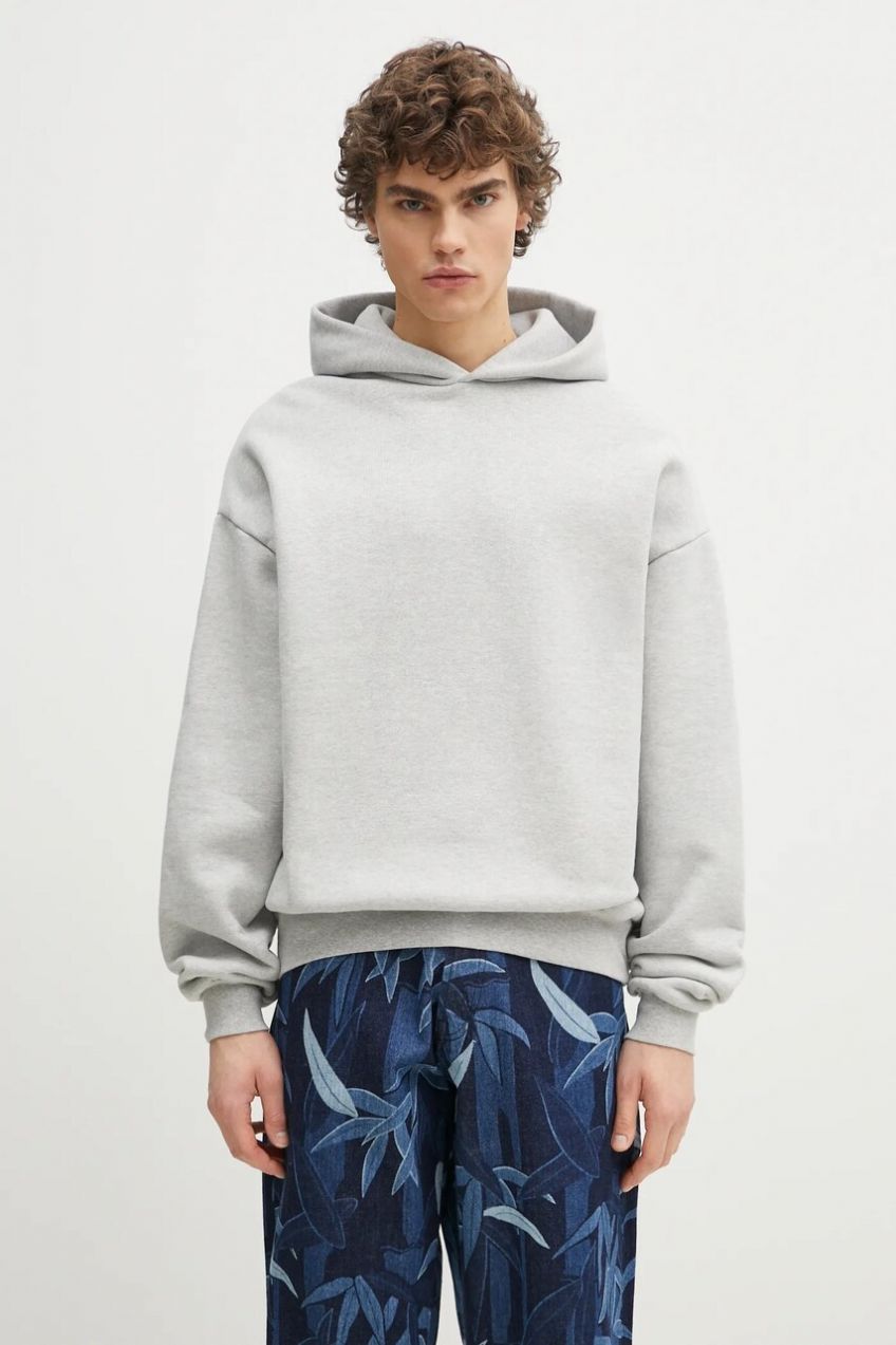 Bavlnená mikina MKI MIYUKI ZOKU 800 Gsm Superweight Hoody pánska, šedá farba, s kapucňou, jednofarebná, 800.GSM.SUPERW.HOO