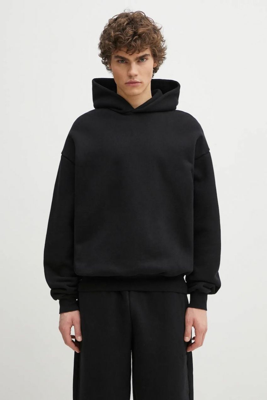 Bavlnená mikina MKI MIYUKI ZOKU 800 Gsm Superweight Hoody pánska, čierna farba, s kapucňou, jednofarebná, 800.GSM.SUPERW.HBL
