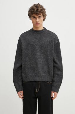 Sveter s prímesou vlny MKI MIYUKI ZOKU Mohair Blend Knit Crew pánsky, čierna farba, teplý, MOHAIR.BLEND.KNIT.CR.BL