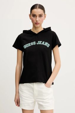 Tričko Guess Jeans dámske, čierna farba, W5GP28 J1314