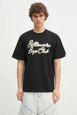Bavlnené tričko Billionaire Boys Club Diamond Script Logo T-Shirt pánske, čierna farba, s potlačou, B25162