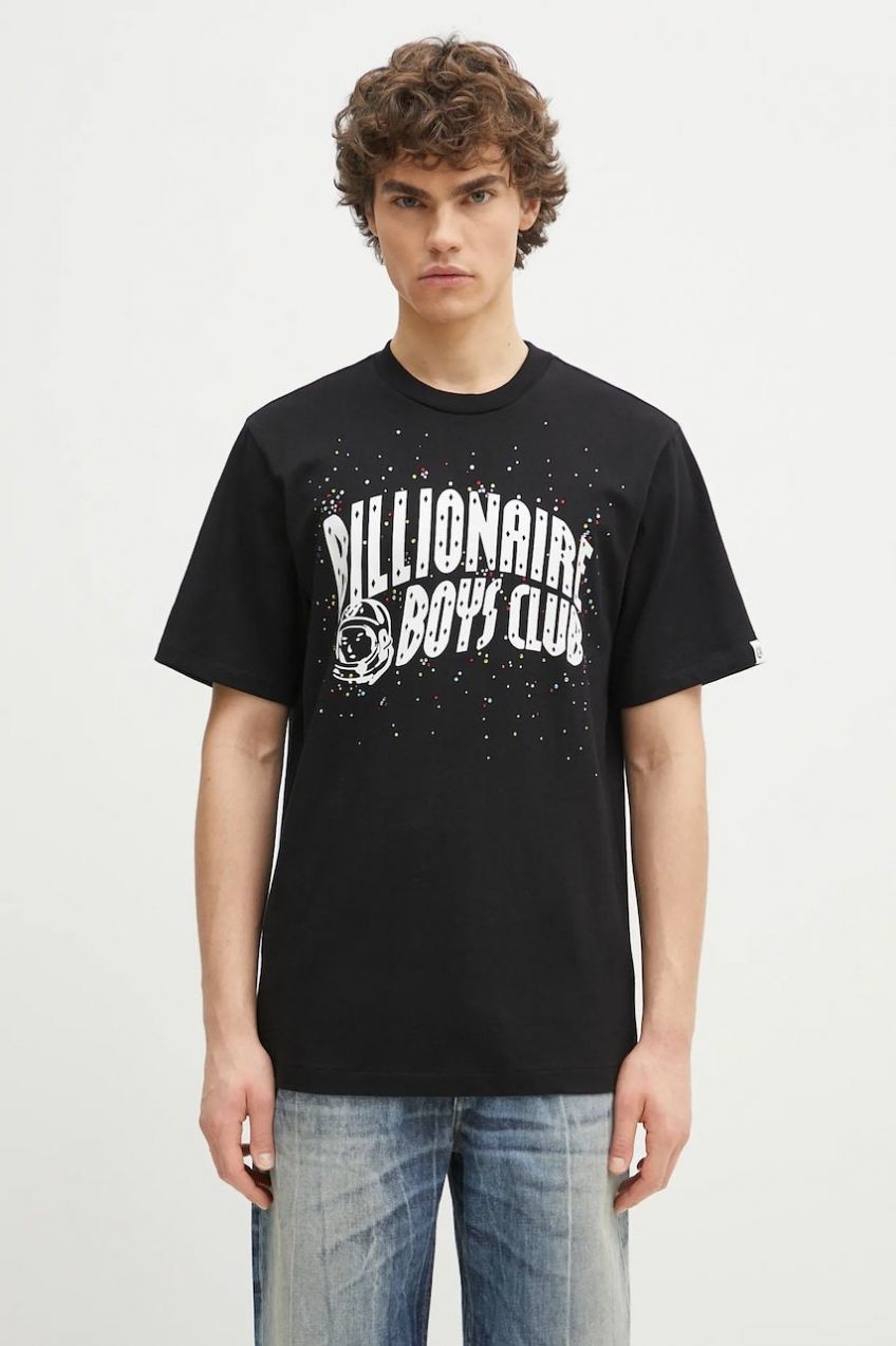 Bavlnené tričko Billionaire Boys Club Embellished Arch Logo T-Shirt pánske, čierna farba, s potlačou, B25155