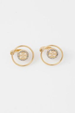 Pozlátené náušnice Tory Burch Miller Pave 164638-783