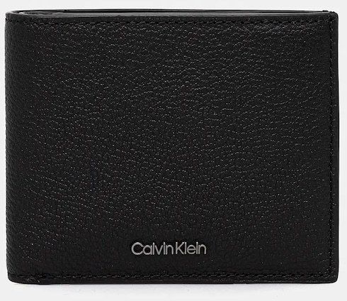 Kožená peňaženka Calvin Klein pánska, čierna farba, K50K512867