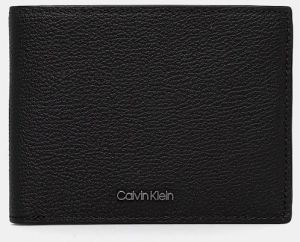 Kožená peňaženka Calvin Klein pánska, čierna farba, K50K512926