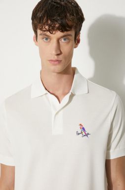 Bavlnené polo tričko Paul Smith béžová farba, s nášivkou, M1R-698P-NP4722