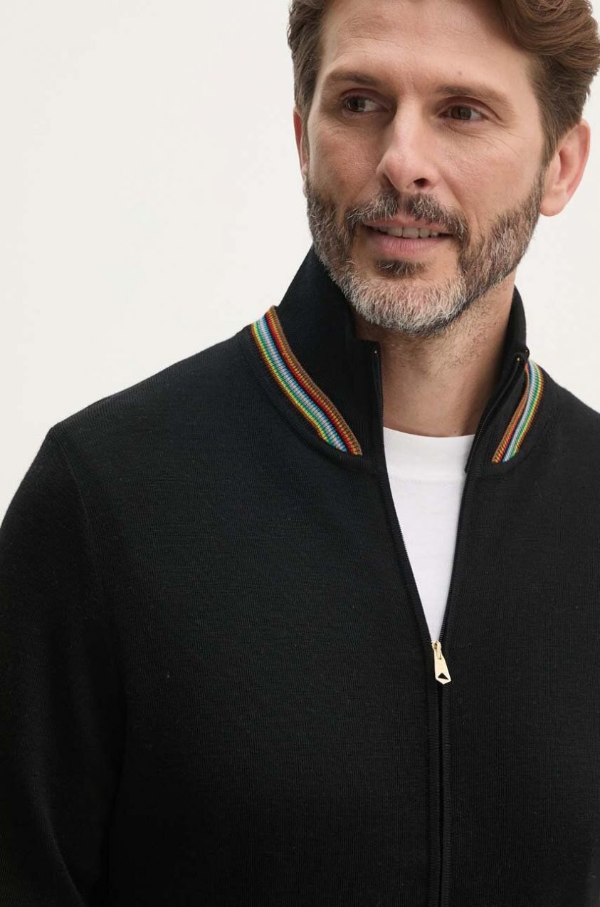 Vlnený kardigán Paul Smith čierna farba, M1R-905Y-N02501