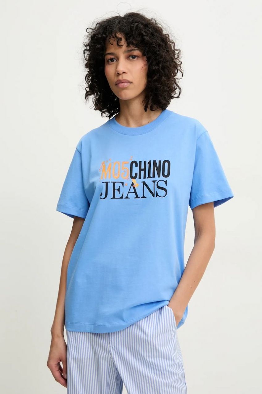 Bavlnené tričko Moschino Jeans dámske, 0712 3732