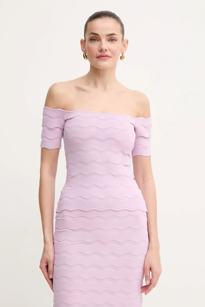 Blúzka Herve Leger Lainey dámska, fialová farba, jednofarebná, SCJ1513588