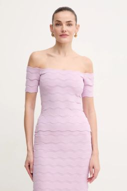 Blúzka Herve Leger Lainey dámska, fialová farba, jednofarebná, SCJ1513588