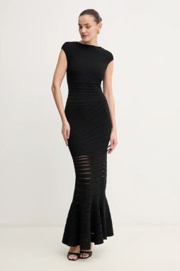 Šaty Herve Leger Camila čierna farba, maxi, priliehavá, MOS8513513