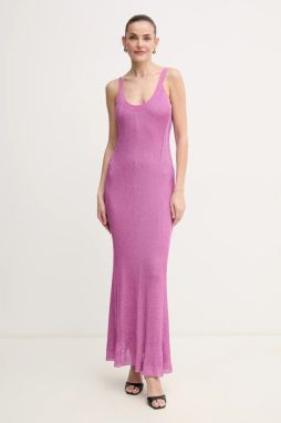 Šaty Herve Leger Carmen ružová farba, maxi, priliehavá, GRM8513103