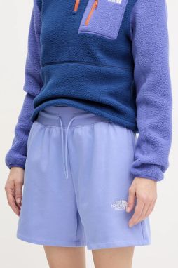 Šortky The North Face Essential Relaxed dámske, fialová farba, s nášivkou, vysoký pás, NF0A8C2F0YI1