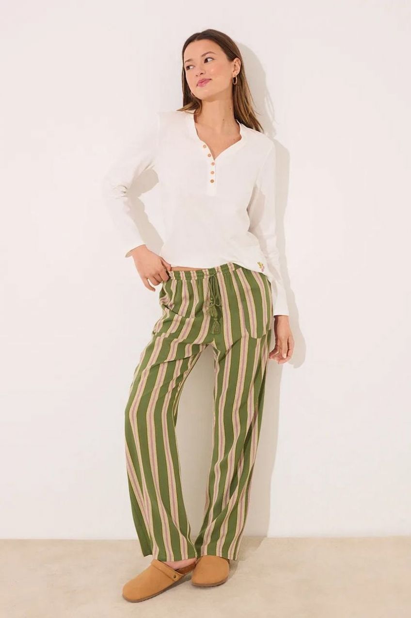 Pyžamové nohavice women'secret dámske, zelená farba, 3709661