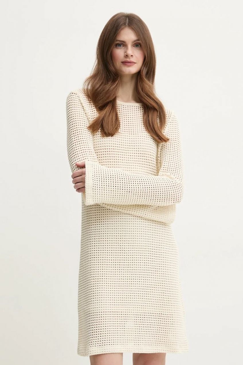 Šaty Marella FEMME béžová farba, mini, áčkový strih, 2513621104200