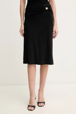 Sukňa Herve Leger Valentina čierna farba, midi, áčkový strih, RMJ3518812