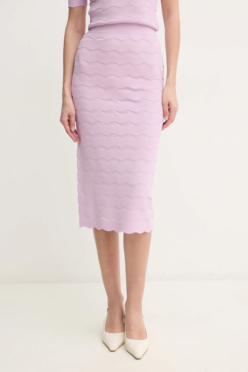Sukňa Herve Leger Eloise fialová farba, midi, puzdrová, SCJ3515831