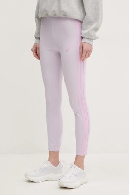 Legíny adidas Essentials dámske, fialová farba, s nášivkou, JE0077