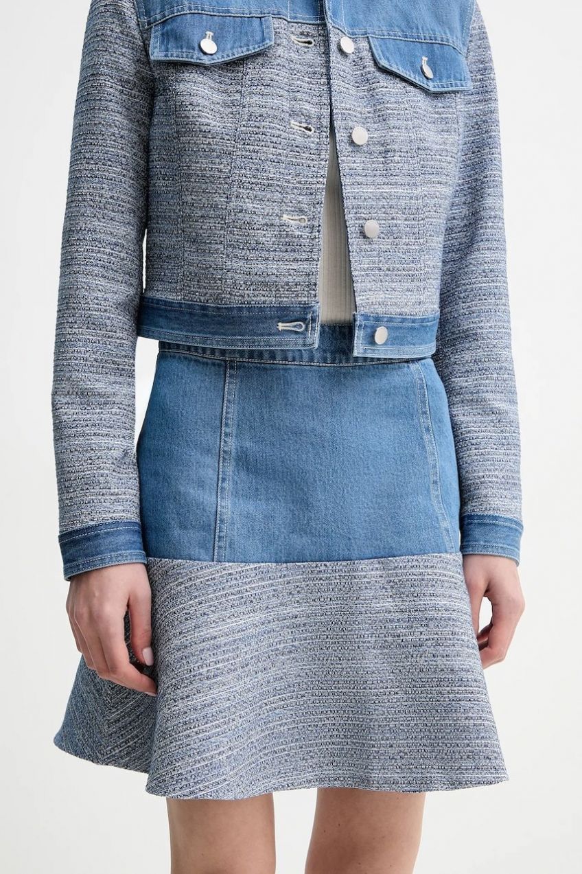 Sukňa Guess ELSIE mini, áčkový strih, W5GD87 WH610
