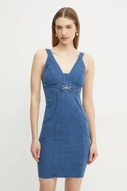 Šaty s prímesou hodvábu Guess JEWEL mini, priliehavá, W5GK75 D5LK0