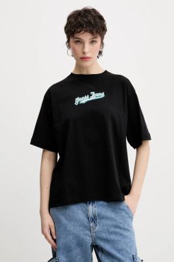Bavlnené tričko Guess Jeans dámske, čierna farba, W5GI29 K8HM0