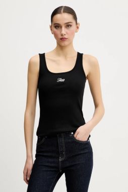 Top Guess Jeans čierna farba, W5GP26 KA0H1