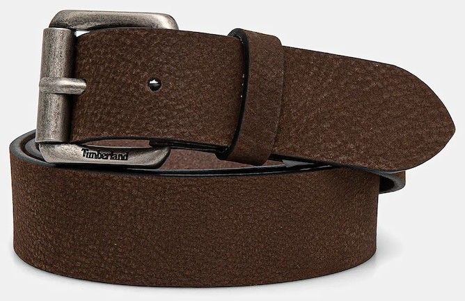 Kožený opasok Timberland pánske, hnedá farba, TB0A2Q7W2421