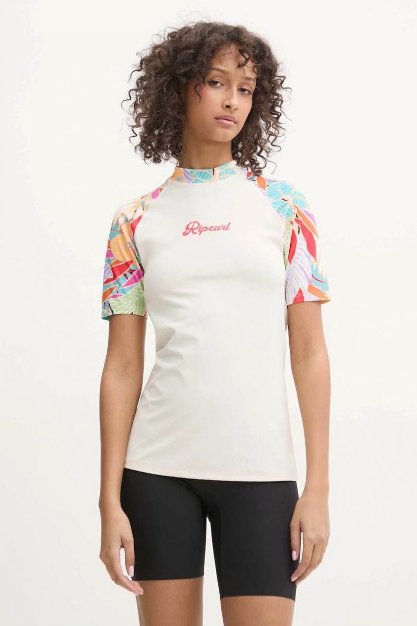 Plavecké tričko Rip Curl CALA VADELLA béžová farba, 17WWRV