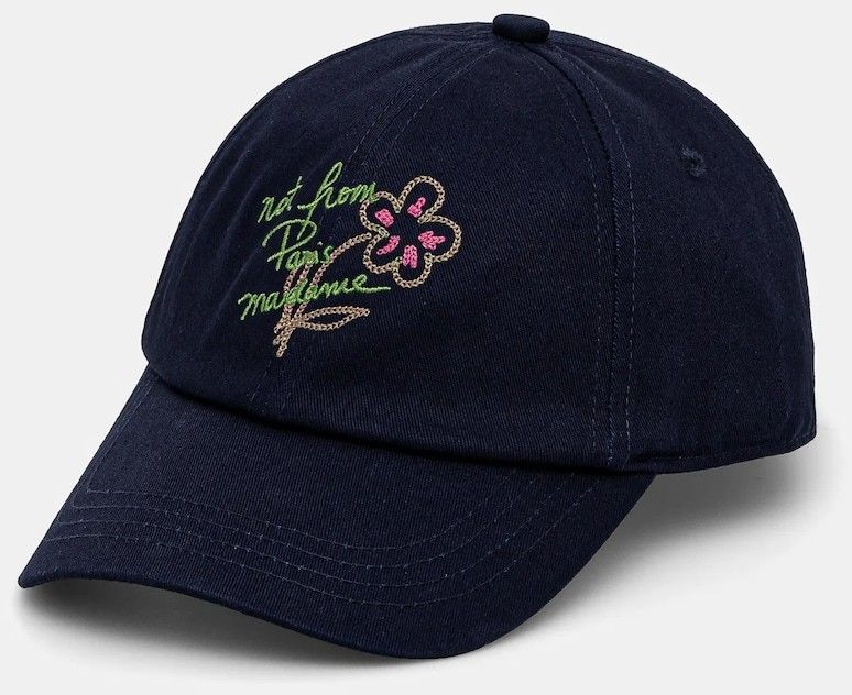 Šiltovka Drôle de Monsieur La Casquette Slogan Esquisse dievčenský, tmavomodrá farba, G-CP141-CO138-NY