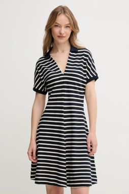 Šaty Tommy Hilfiger tmavomodrá farba, mini, áčkový strih, WW0WW44513