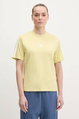 Bavlnené tričko adidas Essentials dámske, žltá farba, JM2406