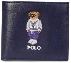 Kožená peňaženka Polo Ralph Lauren pánska, tmavomodrá farba, 405962466