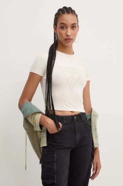 Tričko Guess Originals dámsky, béžová farba