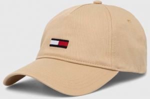 Bavlnená šiltovka Tommy Jeans béžová farba, s nášivkou