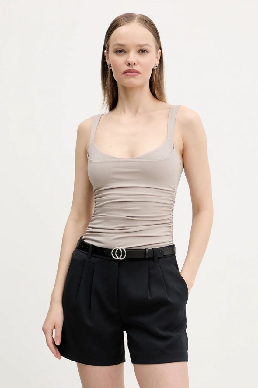 Top Abercrombie & Fitch dámsky, béžová farba, KI139-5408