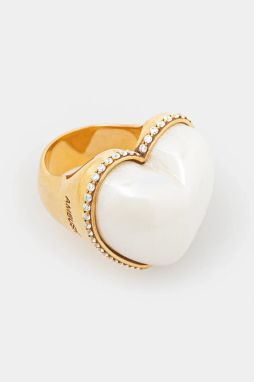Strieborný prsteň AMBUSH Large Pearl Heart Ring 12115243