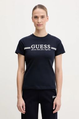 Bavlnené tričko Guess dámske, tmavomodrá farba, V5GI03 I3Z14