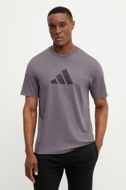 Bavlnené tričko adidas Future Icons pánske, šedá farba, s potlačou, JD4921